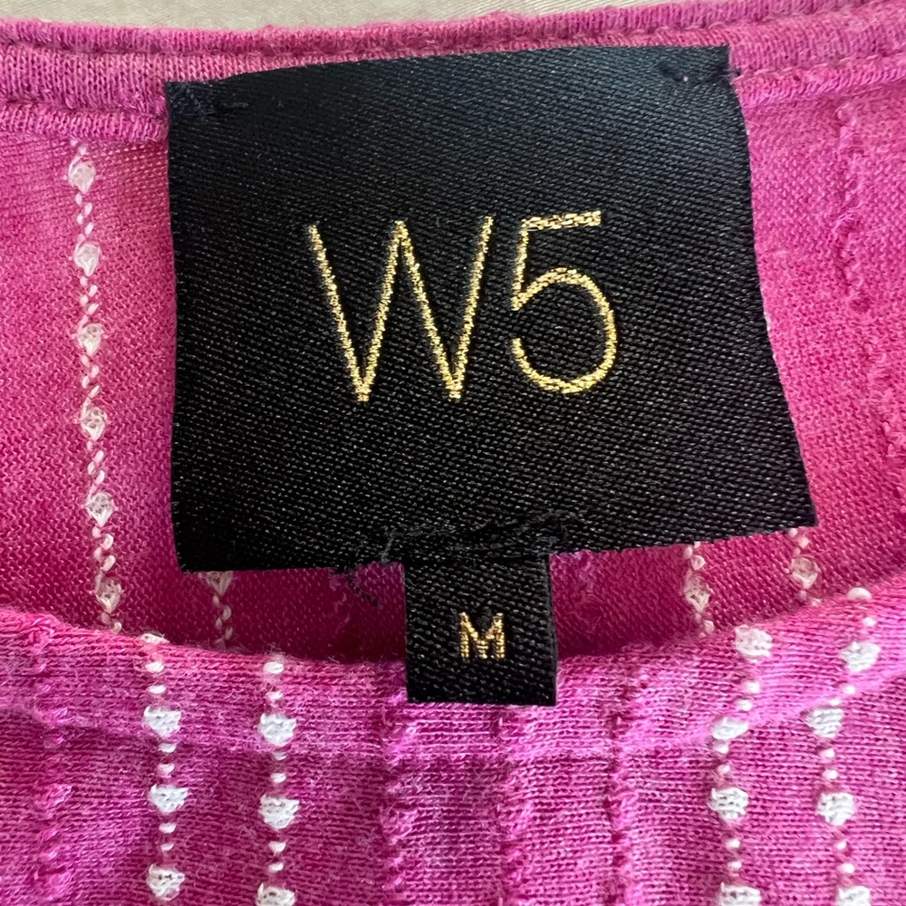 W5 Pink Ribbed Cap Sleeve Tee - Picture 5 of 5